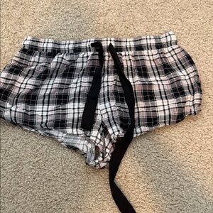 Forever 21 Black and White Plaid Sleep Shorts